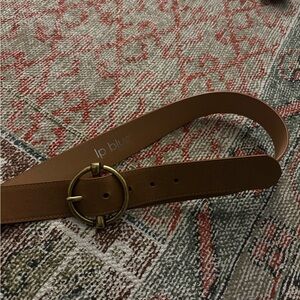 Vintage 100% real leather and suede Brown Belt with Gold Buckle